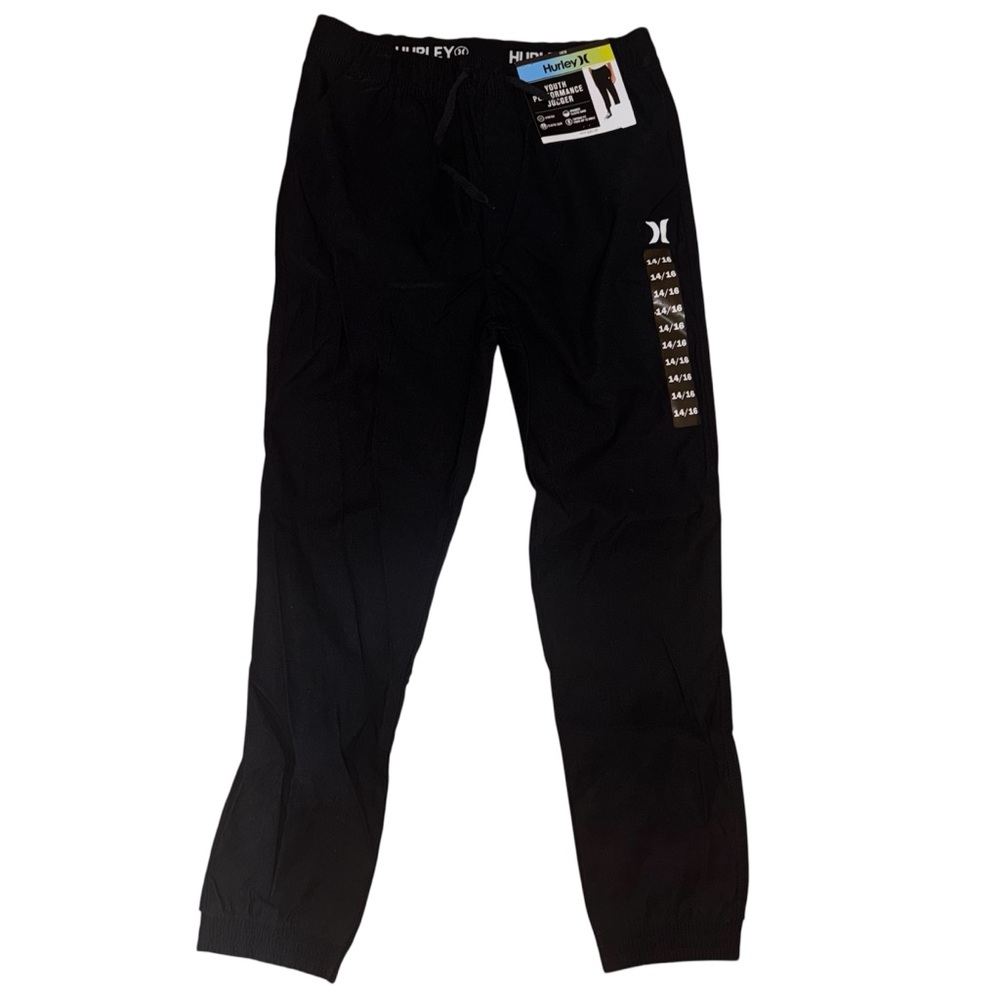 Hurley Boy Black Youth Performance Jogger Pant Elastic Waistband / Cuffs - 14/16